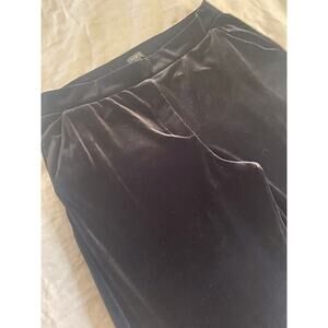 LOFT WOMEN’S BLACK VELVET STRAIGHT LEG WINTER ,SPANDEX,COZY, PARTY PANTS SZ-L